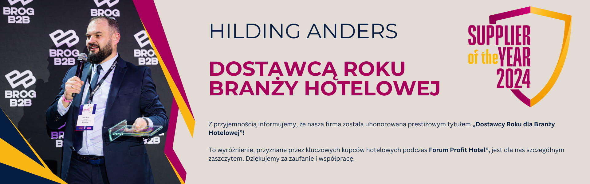 Hilding Anders Dostawcą Roku dla Branży Hotelarskiej